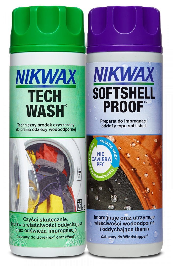 Nikwax Tech Wash/Softshell Proof Twin Pack 2x300ml (Human