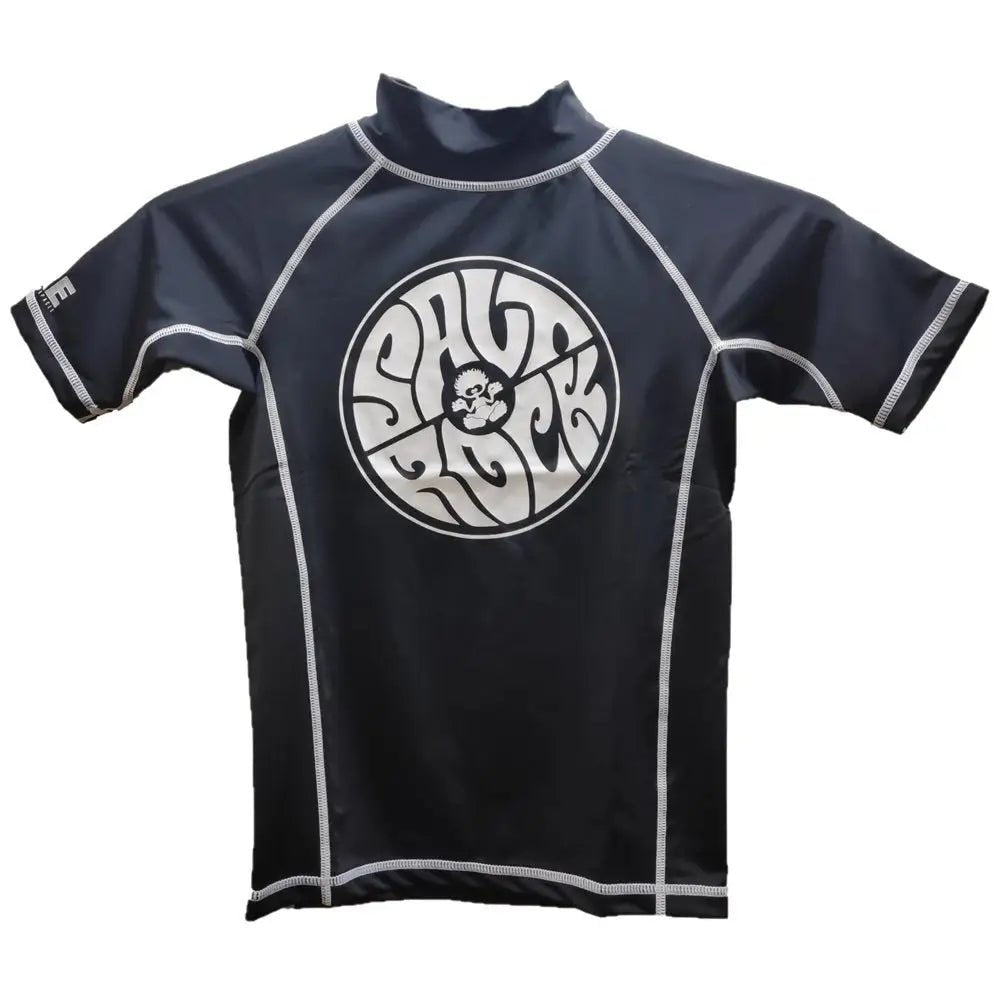 SALTROCK 'CORE' S/S RASH KIDS VEST - BLACK - Atlantic Kayaks & Leisure