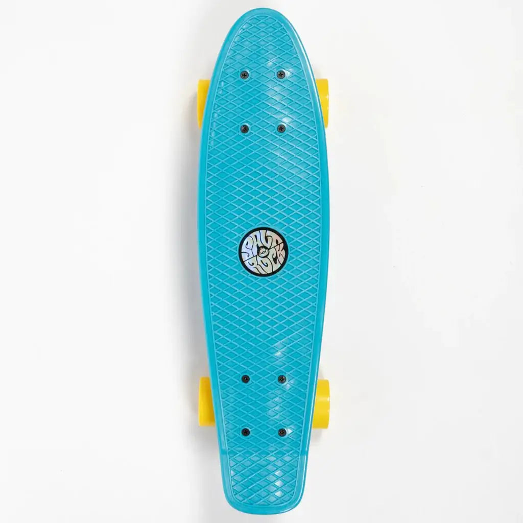 SALTROCK 'RETRO RIDE' MINI CRUISER SKATEBOARD - BLUE / YELLOW - Atlantic Kayaks & Leisure