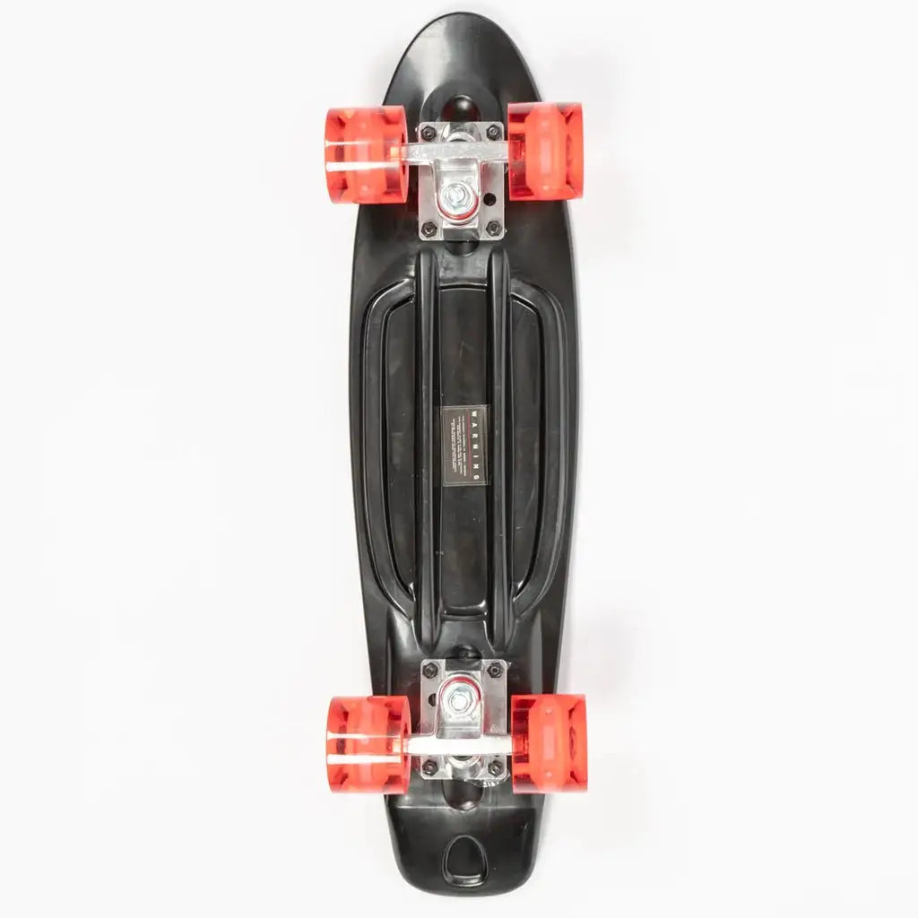 SALTROCK 'RETRO RIDE' MINI CRUISER SKATEBOARD **FLASHING WHEELS** - BLACK/RED - Atlantic Kayaks & Leisure
