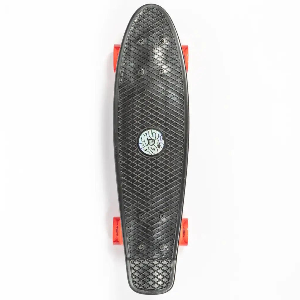 SALTROCK 'RETRO RIDE' MINI CRUISER SKATEBOARD **FLASHING WHEELS** - BLACK/RED - Atlantic Kayaks & Leisure