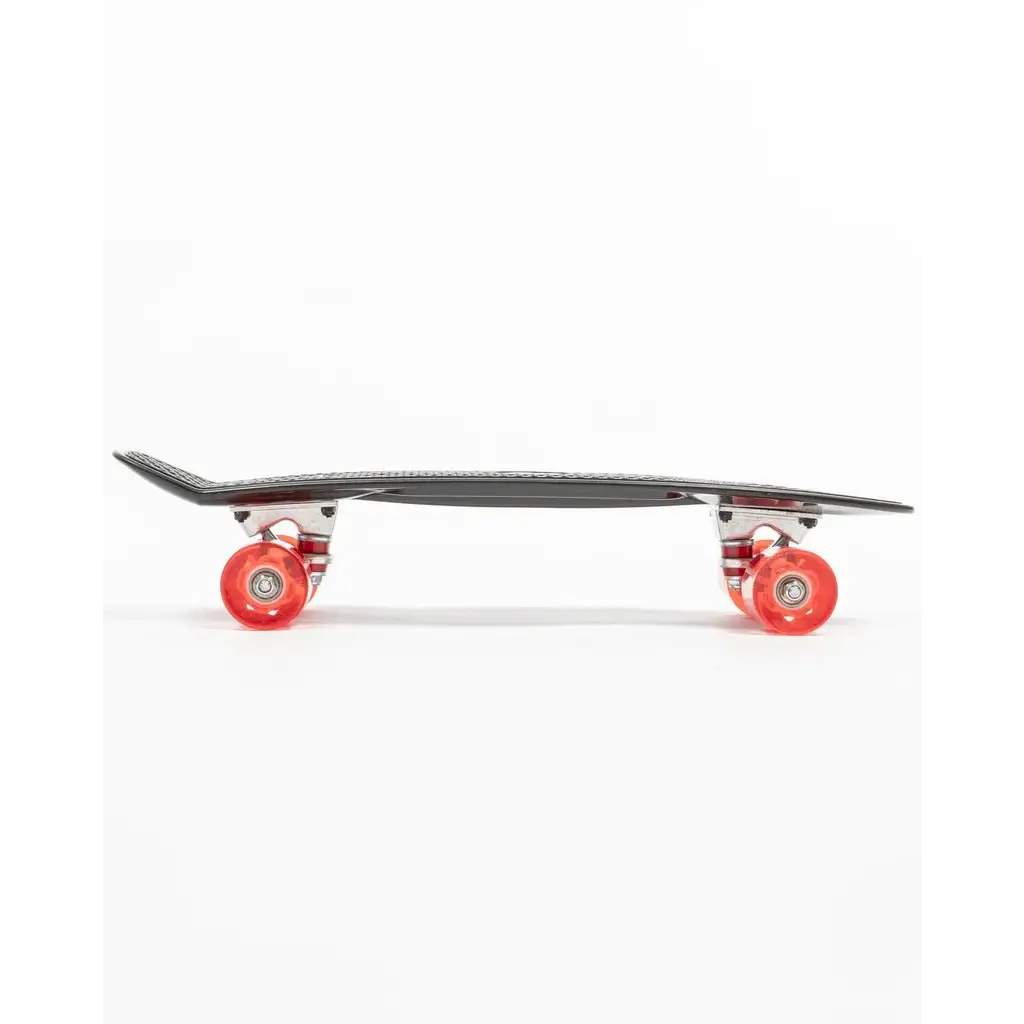 SALTROCK 'RETRO RIDE' MINI CRUISER SKATEBOARD **FLASHING WHEELS** - BLACK/RED - Atlantic Kayaks & Leisure