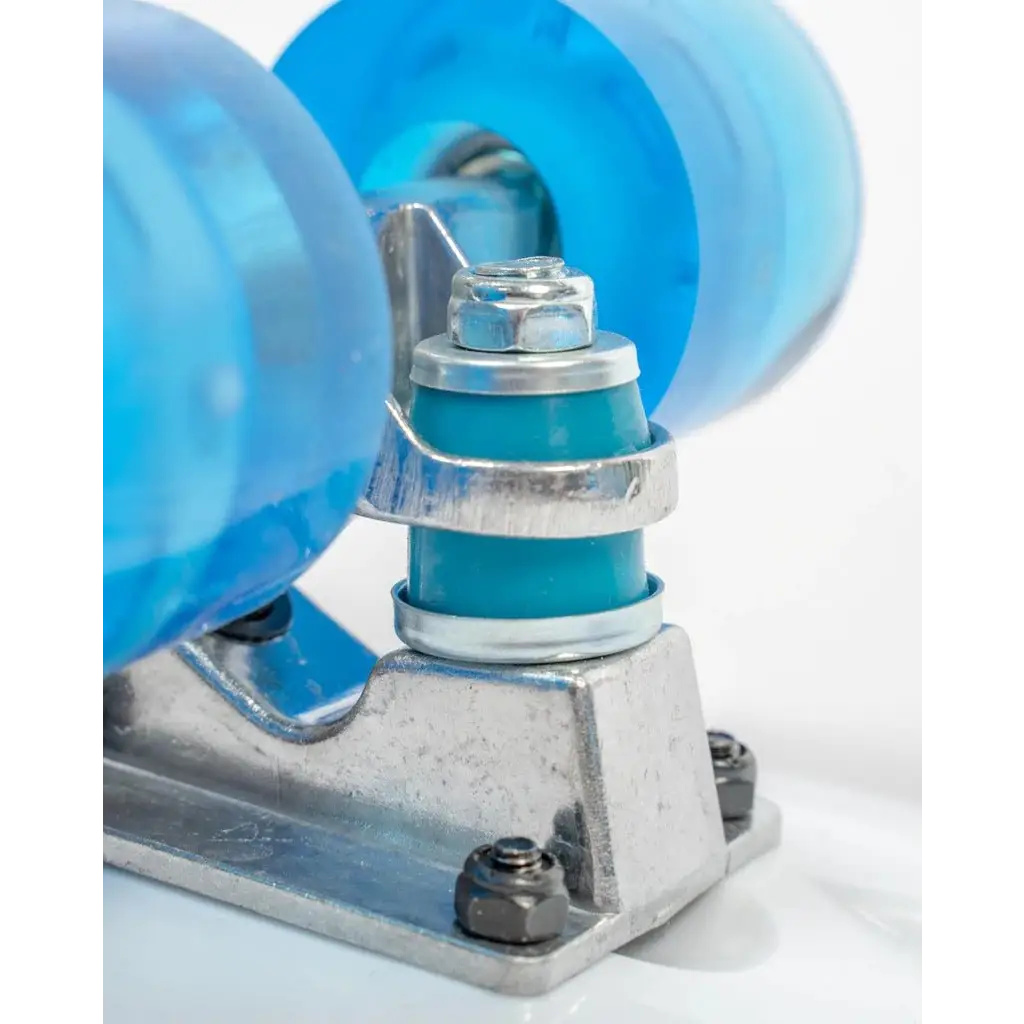 SALTROCK 'RETRO RIDE' MINI CRUISER SKATEBOARD **FLASHING WHEELS** - WHITE/BLUE - Atlantic Kayaks & Leisure