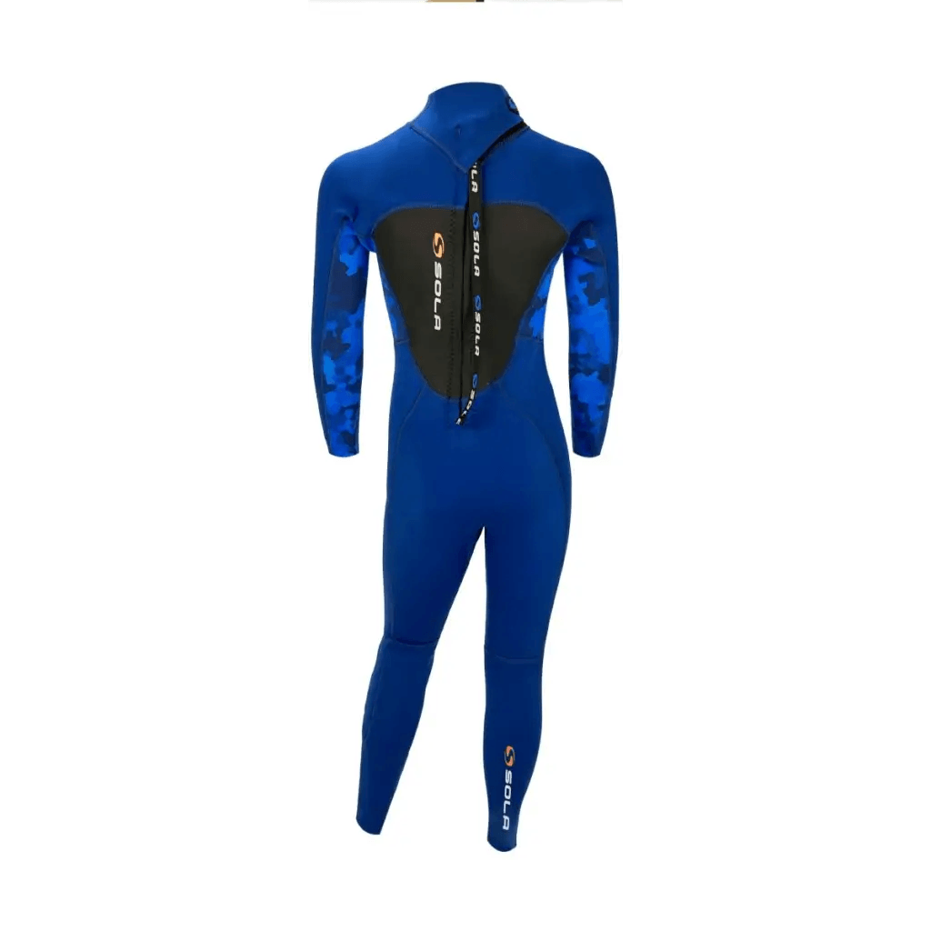 SOLA JUNIOR STORM 3/2 FULLSUIT - BLUE CAMO - Atlantic Kayaks & Leisure