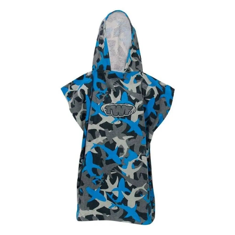 TWF KIDS TOWEL ROBE - BLUE SHARK - Atlantic Kayaks & Leisure