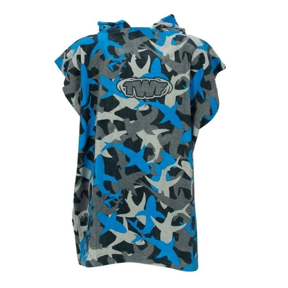 TWF KIDS TOWEL ROBE - BLUE SHARK - Atlantic Kayaks & Leisure