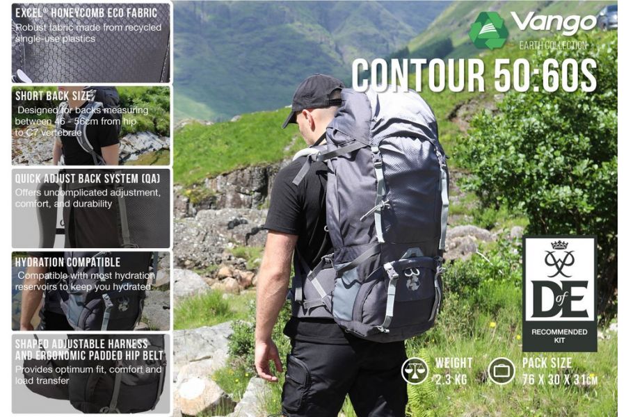 VANGO CONTOUR 50:60S - GRANITE GREY