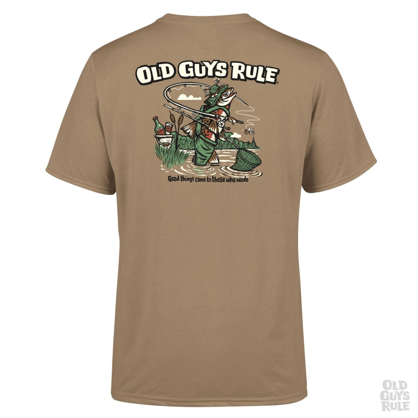 OLD GUYS RULE 'GOOD THINGS COME' T-SHIRT - TAN