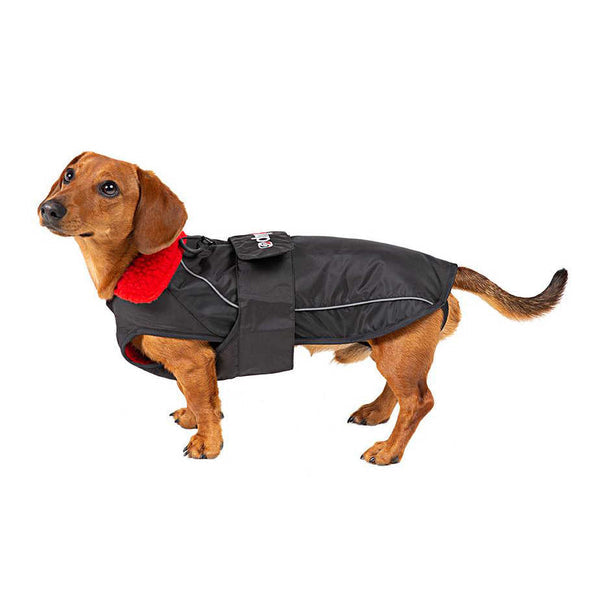 Dryrobe® dog - WATERPROOF DOG COAT - BLACK/RED