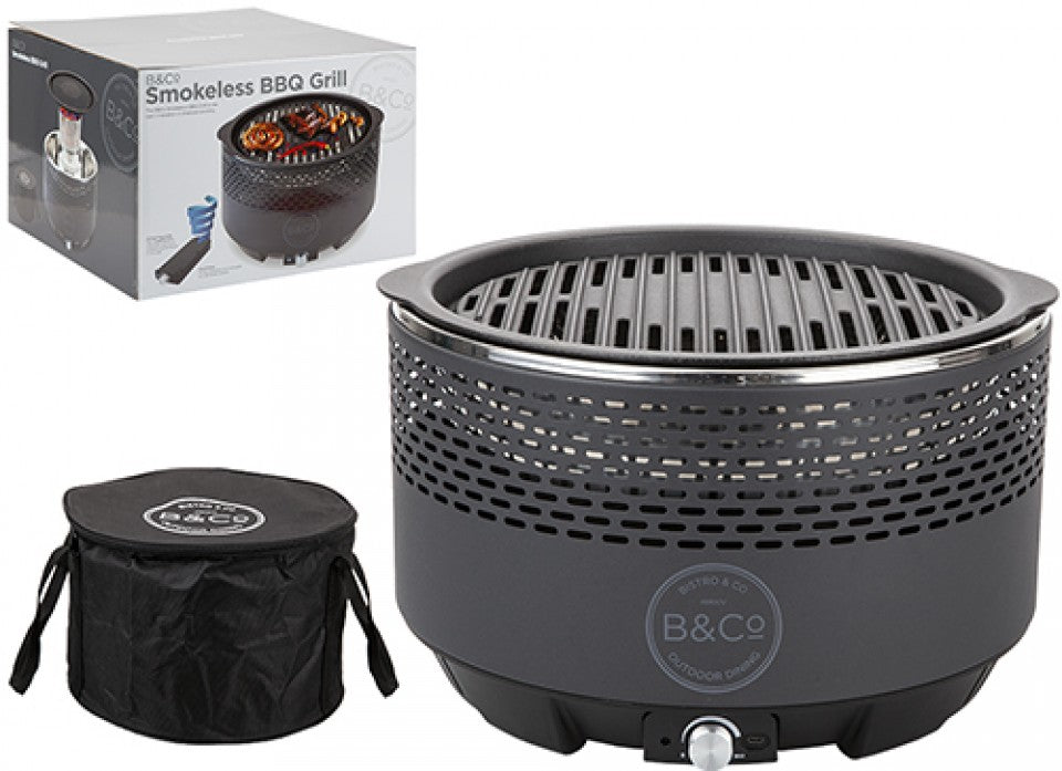 B&CO ALFRESCO SMOKELESS CHARCOAL GRILL - SLATE GREY