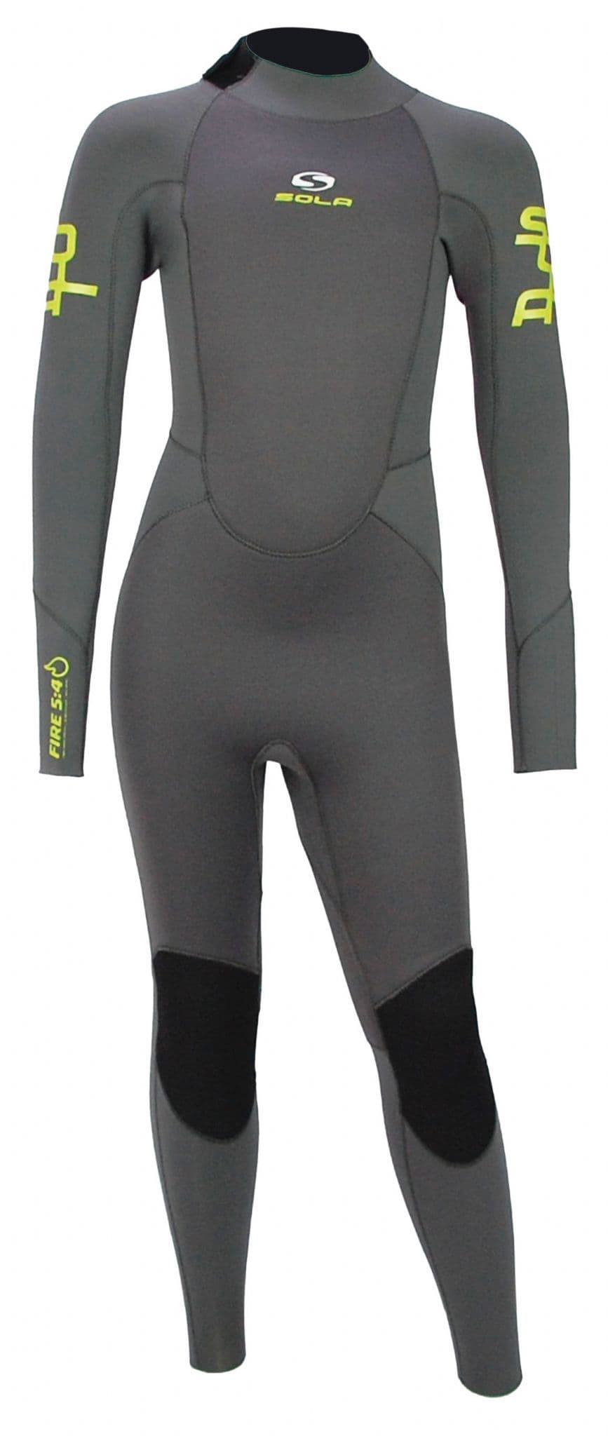 SOLA FIRE KIDS 5/4 FULLSUIT - ASPHALT/LIME