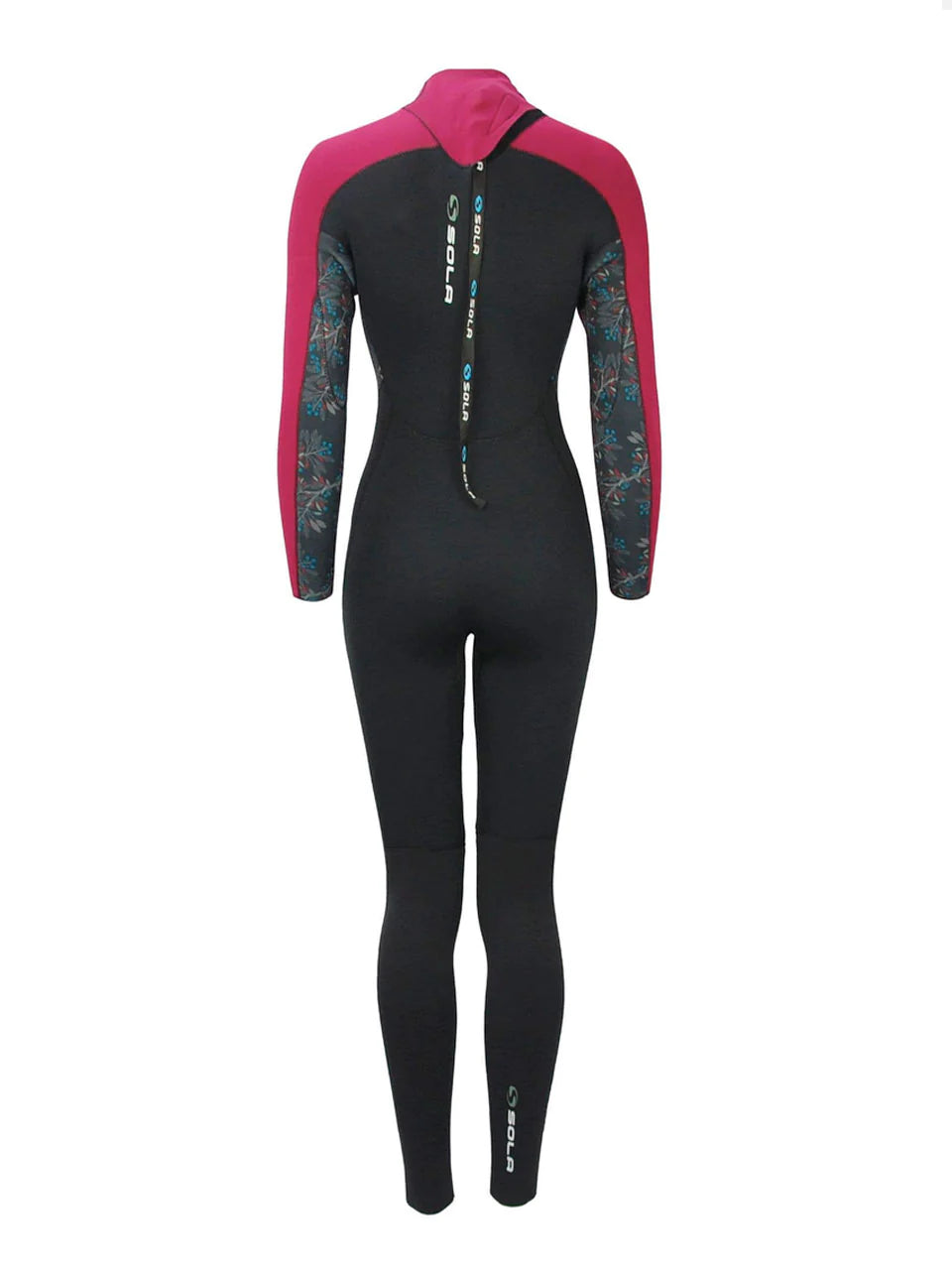 SOLA STAR LADIES 5/4 BZ FULLSUIT - BLACK BURGUNDY