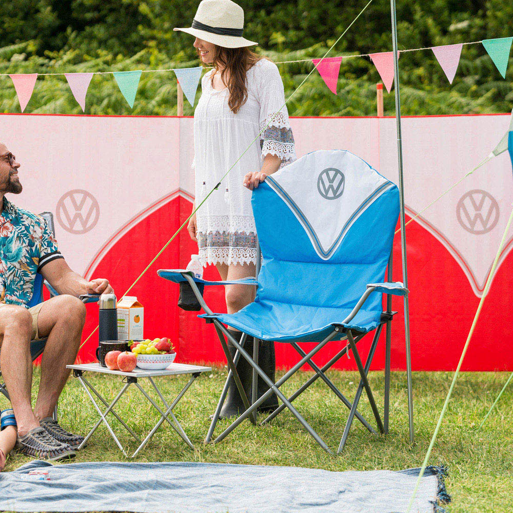 VW DELUXE PADDED FOLDING CAMP CHAIR - DOVE BLUE