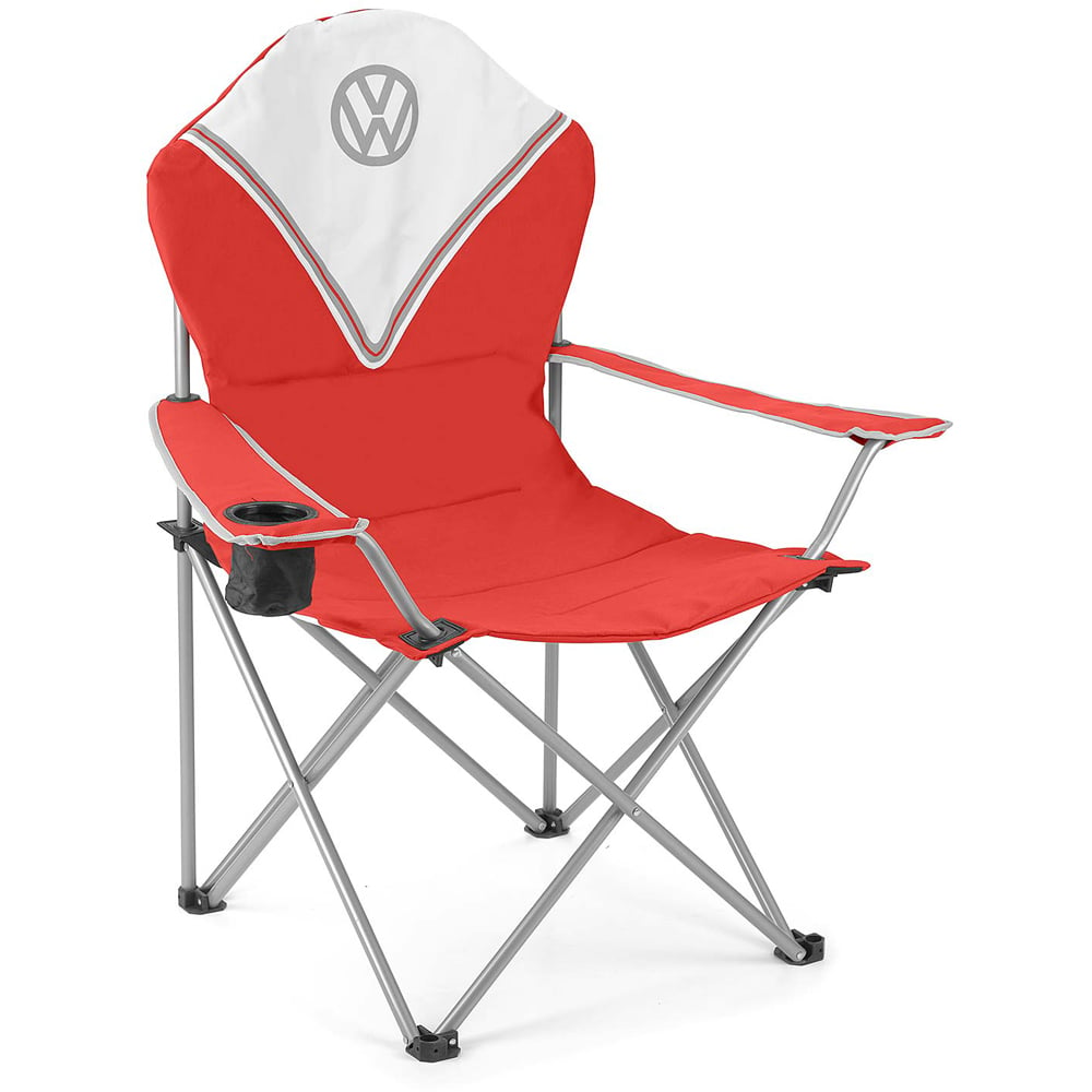 VW DELUXE PADDED FOLDING CAMP CHAIR - TITAN RED