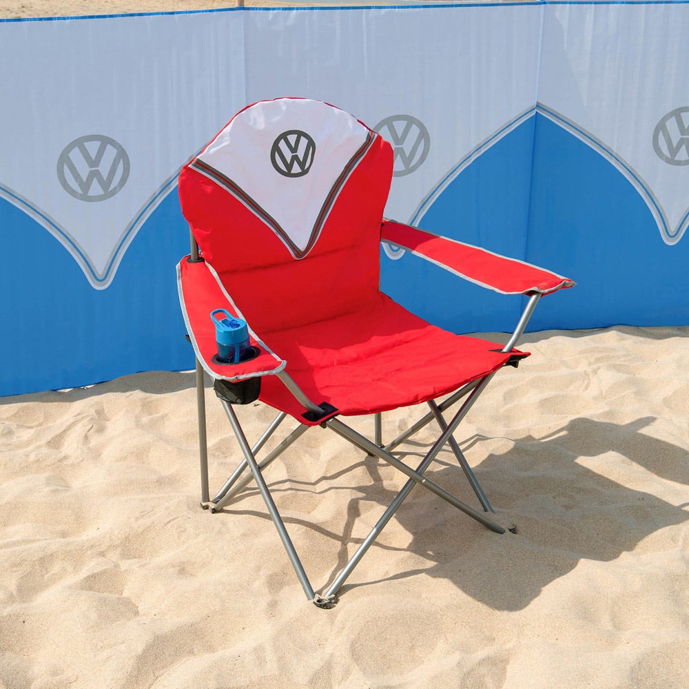 VW DELUXE PADDED FOLDING CAMP CHAIR - TITAN RED