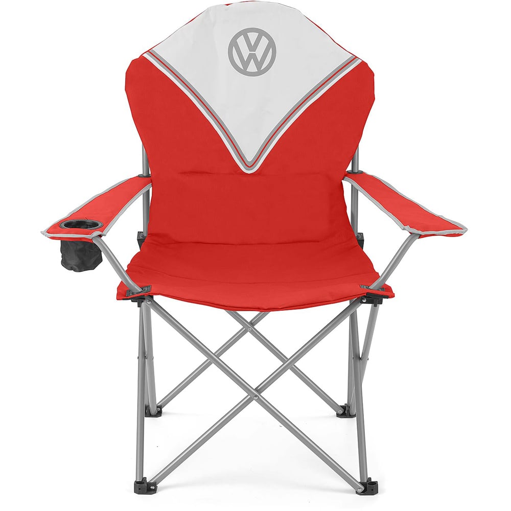 VW DELUXE PADDED FOLDING CAMP CHAIR - TITAN RED