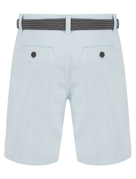 KENSINGTON EASTSIDE CORTEZ COTTON TWILL CHINO SHORTS WITH WOVEN BELT