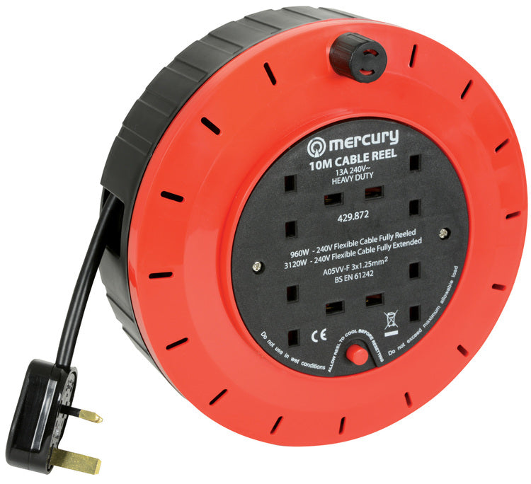 Mercury 4-Gang Extension Reel with Thermal Cut Out