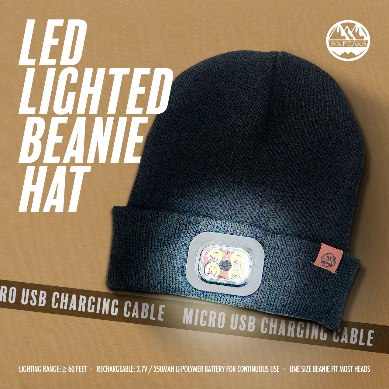 SIX PEAKS LED LIGHTED BEANIE