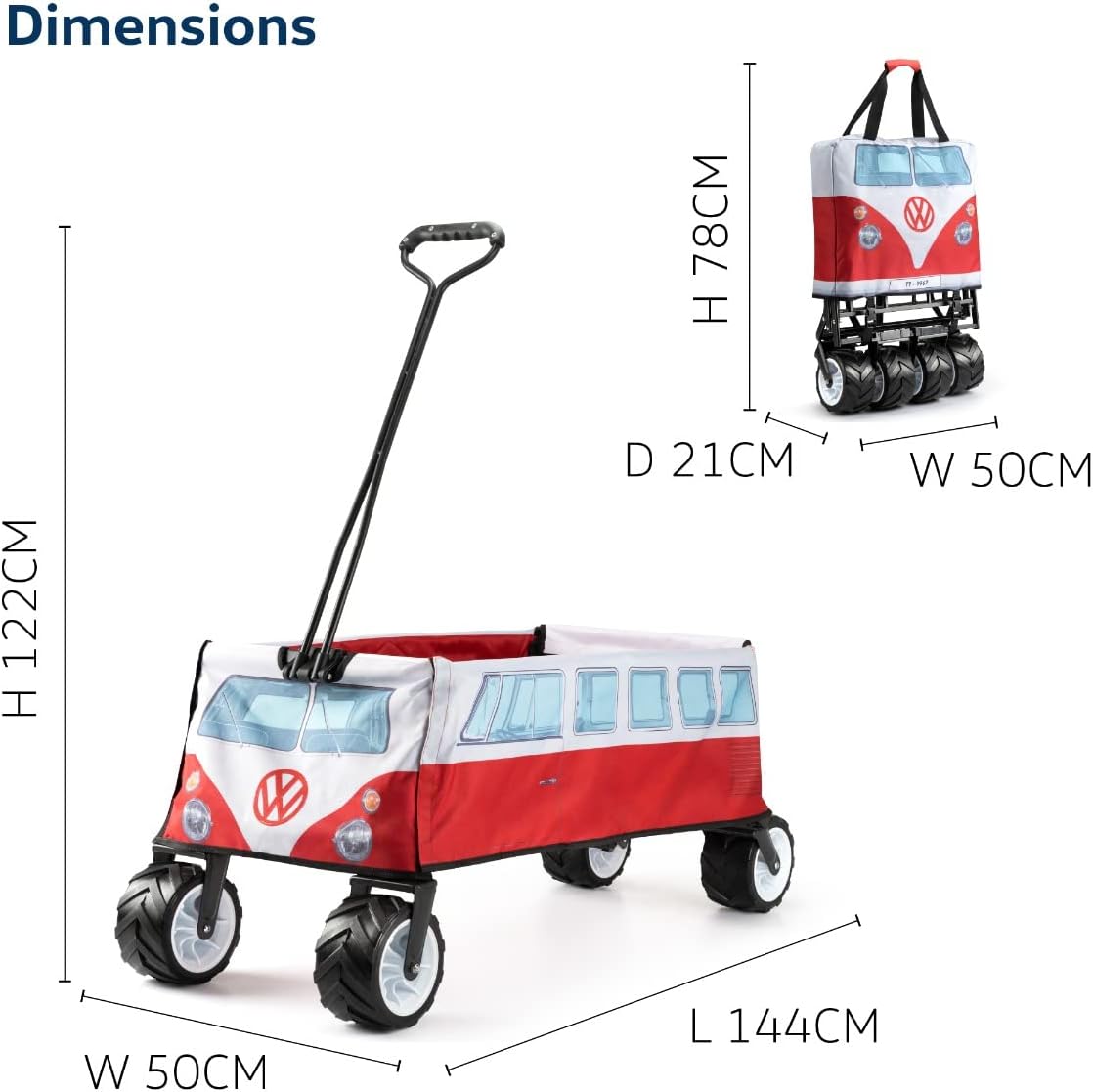 VW FOLDABLE TROLLEY - TITAN RED