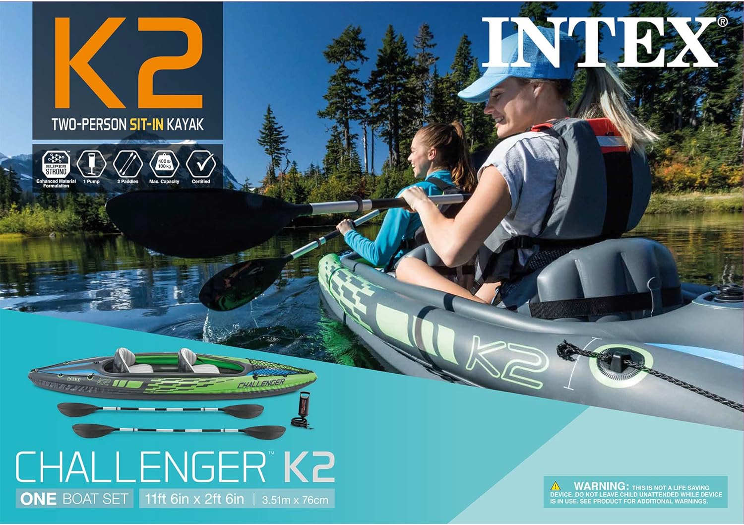 INTEX CHALLENGER K2 KAYAK PACKAGE