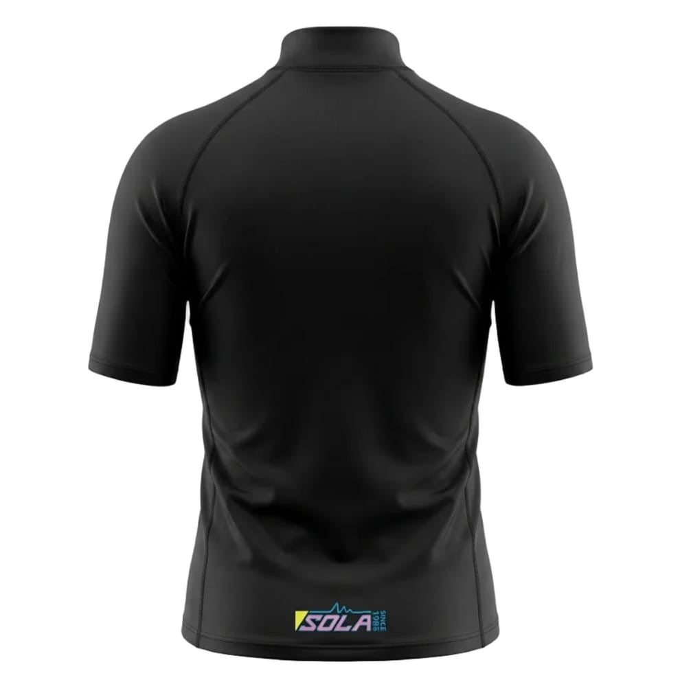 Sola Adult Short Sleeve Rash Vest - Retro/Black