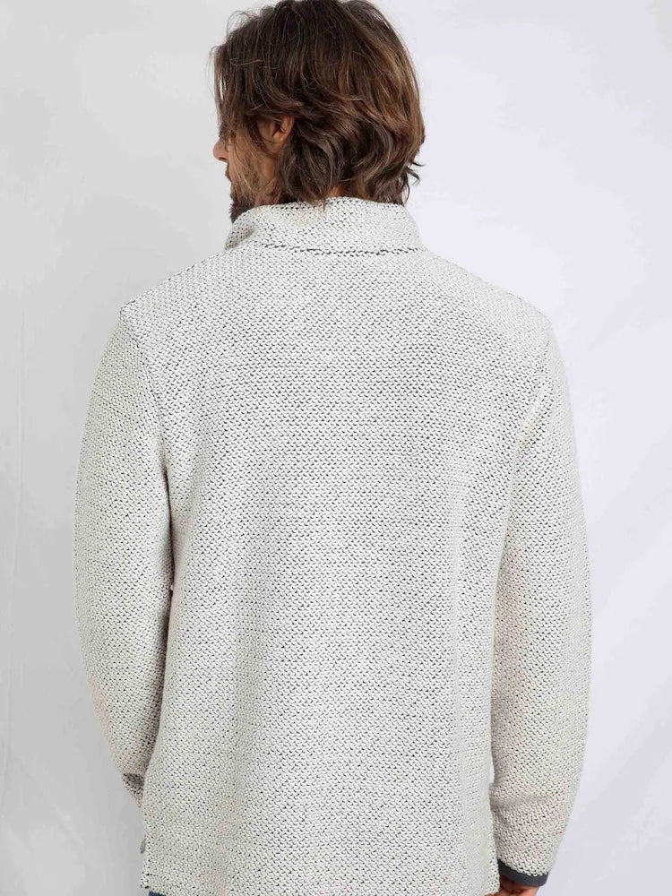 Weird Fish Cruiser 1/4 Zip Macaroni Sweatshirt Ecru