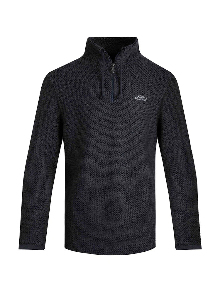 Weird Fish Cruiser 1/4 Zip Macaroni Sweatshirt Navy