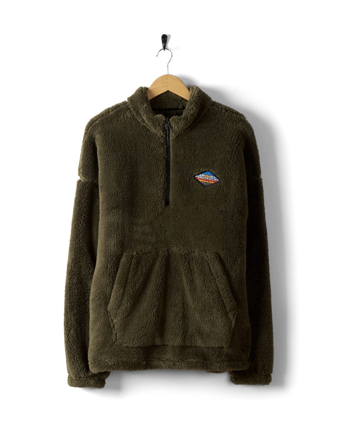 SALTROCK 'ARCHES' MENS RECYCLED OVERSIZED FLEECE - GREEN