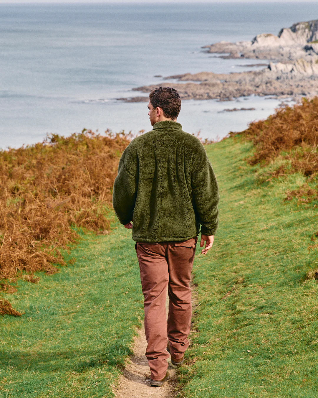 SALTROCK 'ARCHES' MENS RECYCLED OVERSIZED FLEECE - GREEN