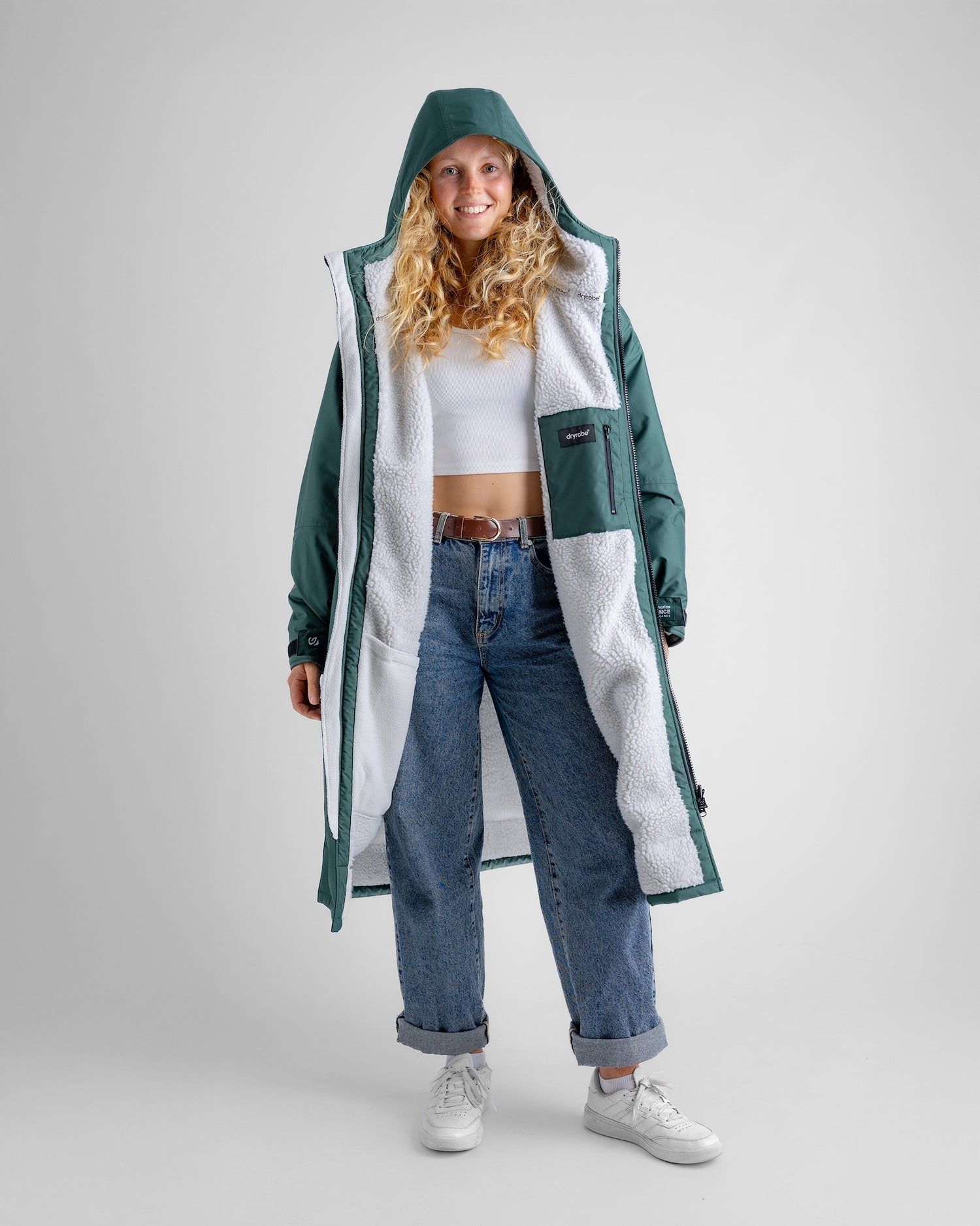 dryrobe® ADVANCE LONG SLEEVE - DARK GREEN/NIMBUS GREY