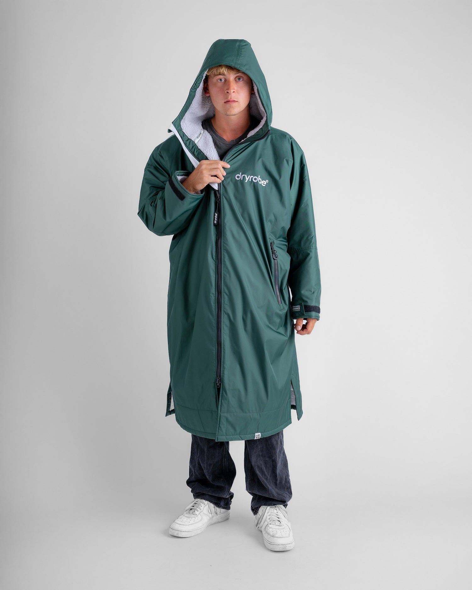 dryrobe® ADVANCE LONG SLEEVE - DARK GREEN/NIMBUS GREY