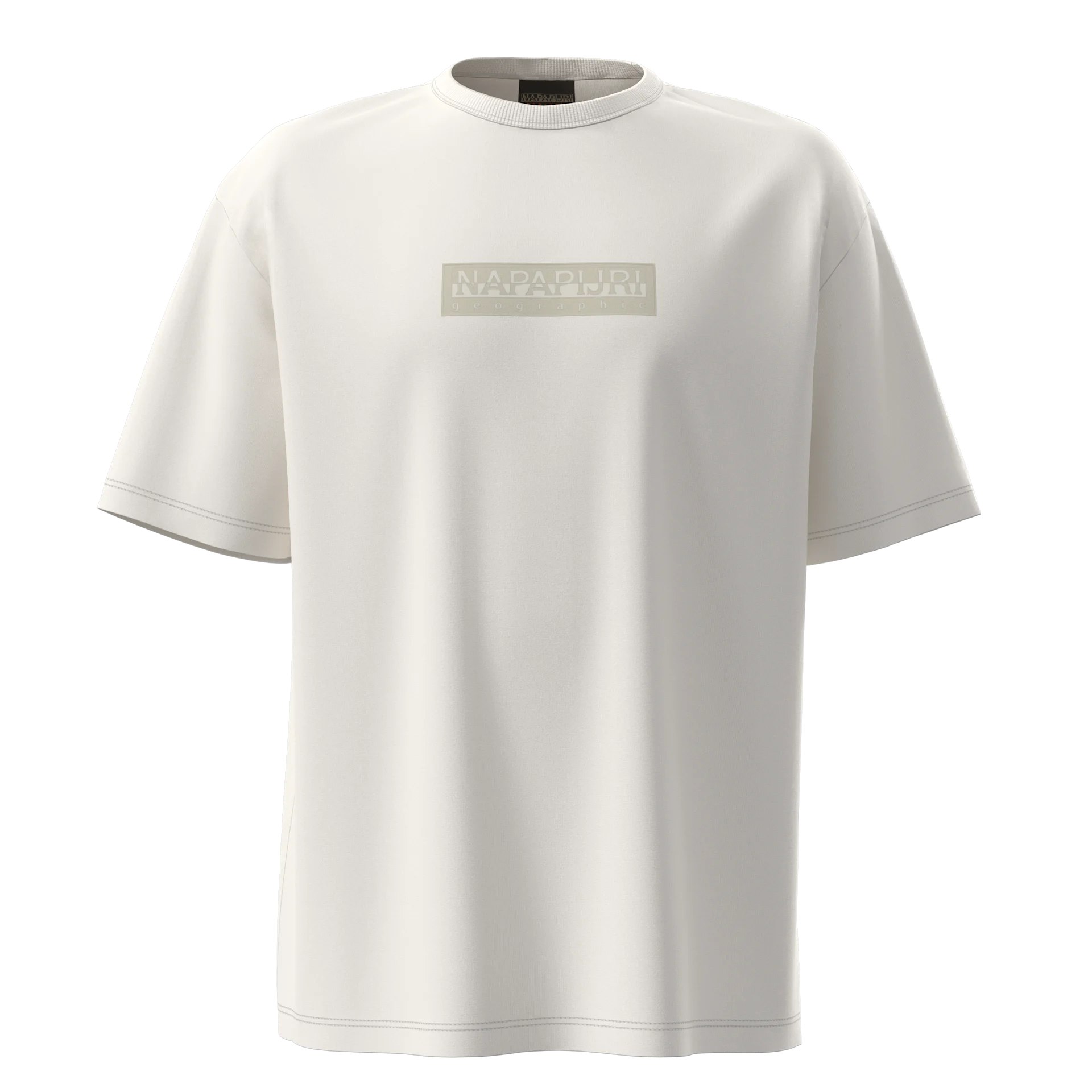 Napapijri Youth S-New Box Logo T-Shirt - White Whisper