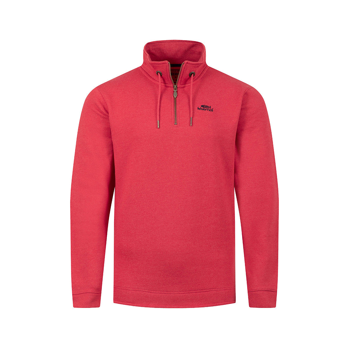 Weird Fish Brampton 1/4 Zip Sweatshirt - Red