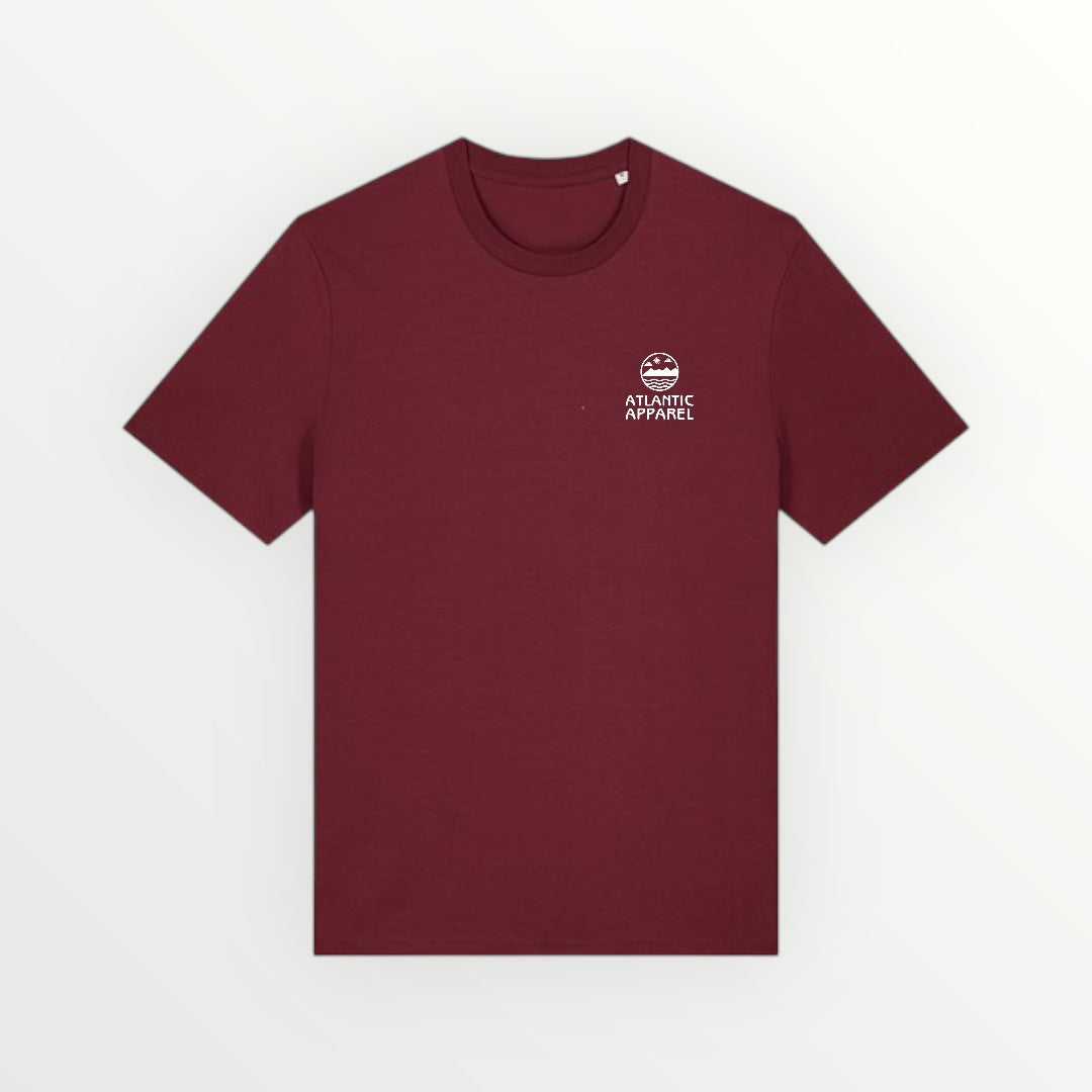 ATLANTIC APPAREL 'CORE' SHORT SLEEVE UNISEX T-SHIRT - BURGUNDY