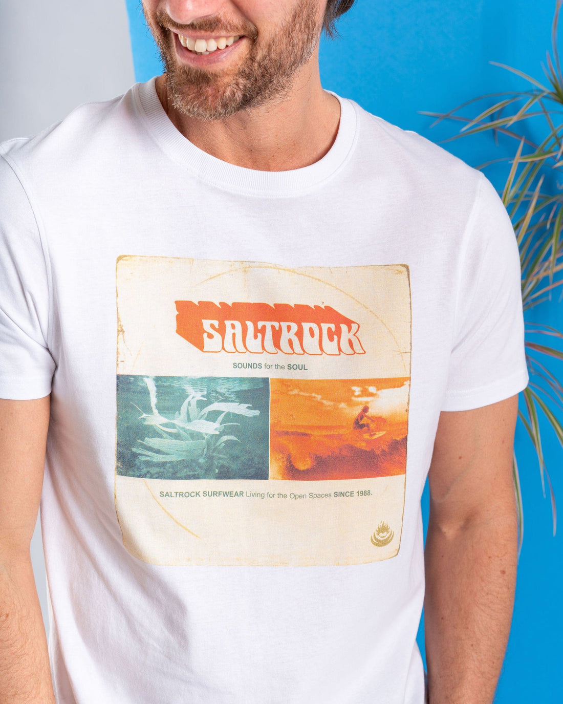 SALTROCK 'SOUNDS FOR THE SOUL' MENS T-SHIRT - WHITE