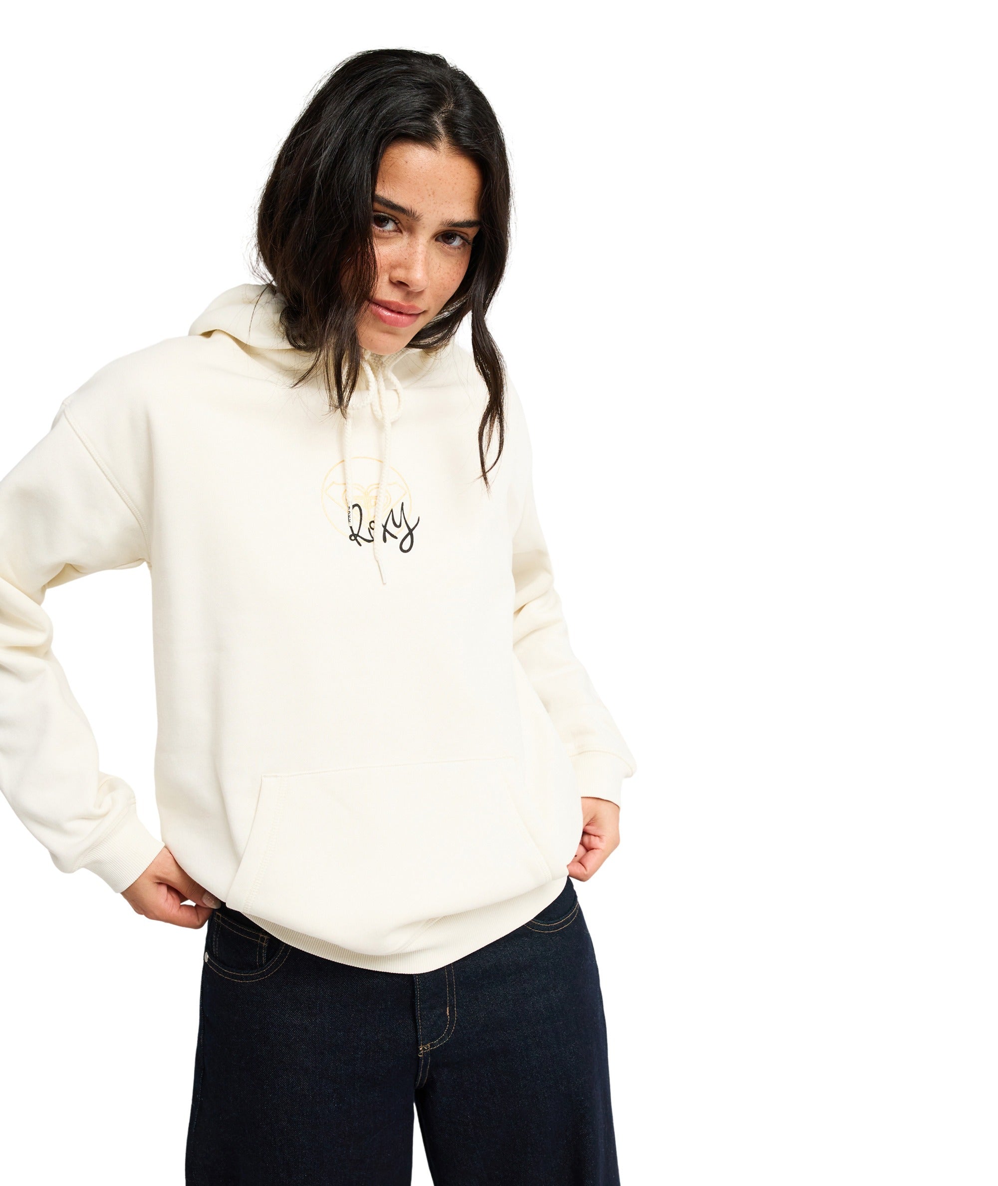 Roxy Surf Stoked Brushed Women White Hoodie