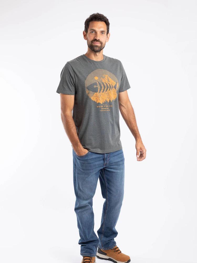 Weird Fish Explorer Front Print Graphic T-Shirt Iron Stone