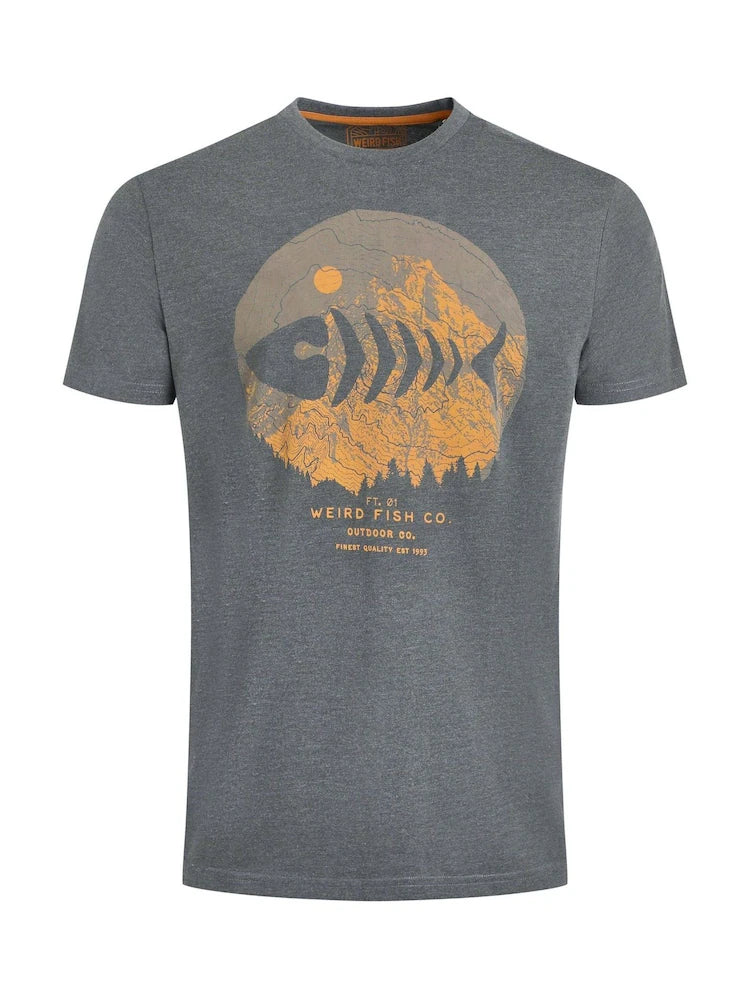 Weird Fish Explorer Front Print Graphic T-Shirt Iron Stone