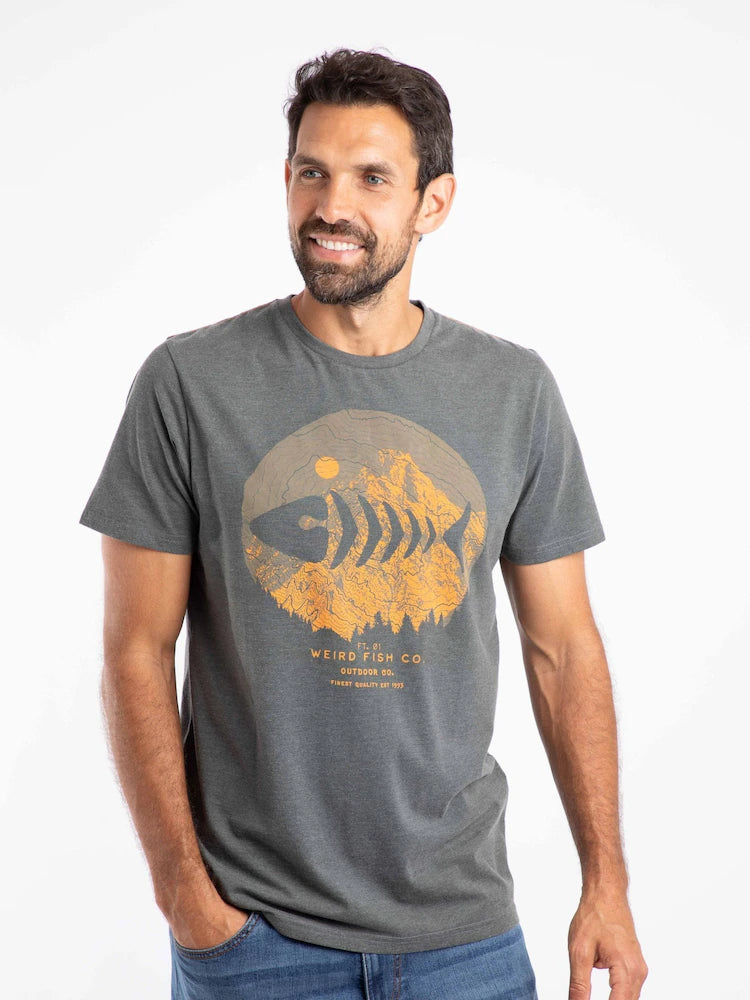 Weird Fish Explorer Front Print Graphic T-Shirt Iron Stone