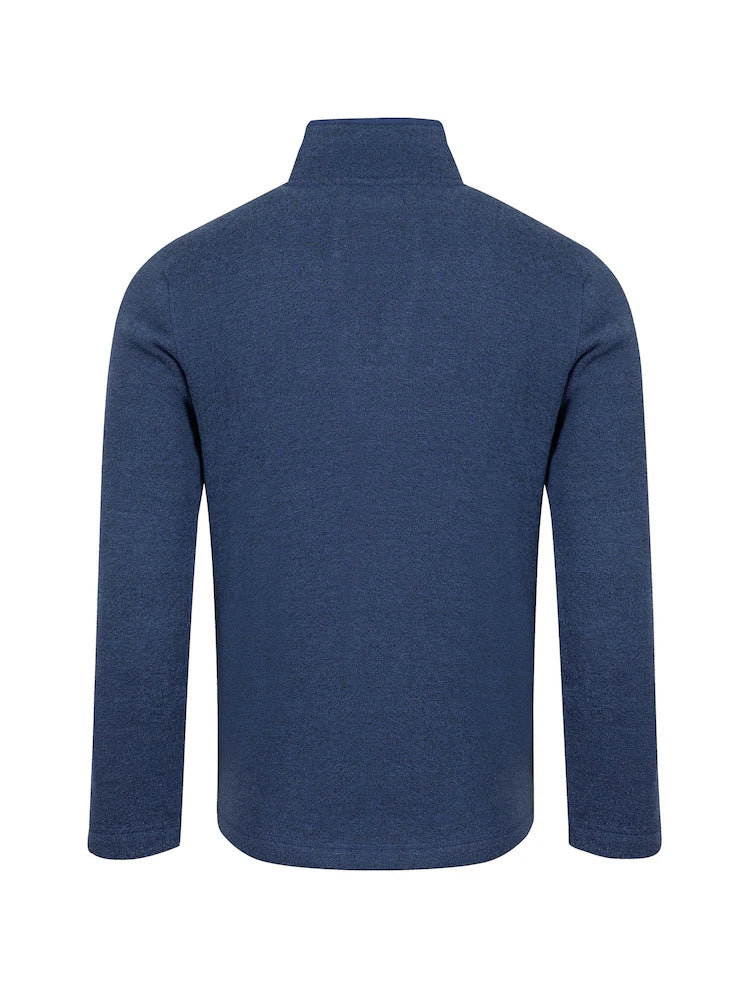 Weird Fish Stowe Recycled 1/4 Zip Soft Knit Fleece Blue Indigo