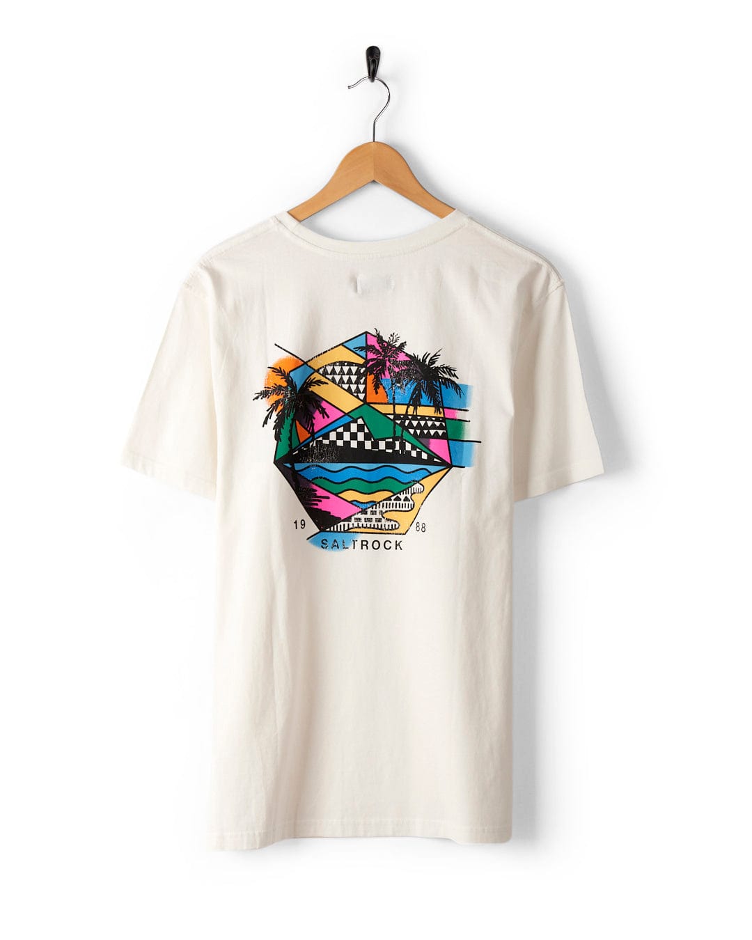 SALTROCK 'GEO PALMS' MENS T-SHIRT - WHITE