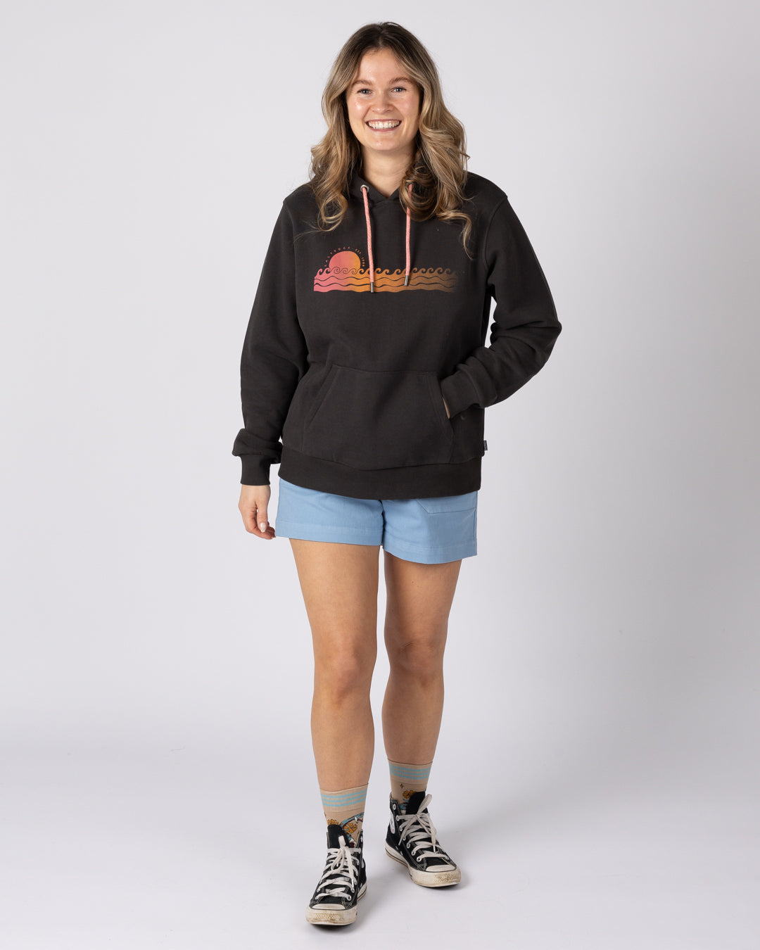 Saltrock Golden Hour Women's Pop Hoodie in Dark Grey