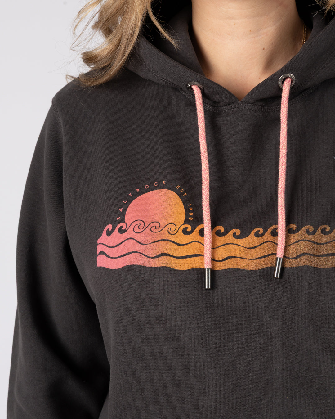 Saltrock Golden Hour Women's Pop Hoodie in Dark Grey