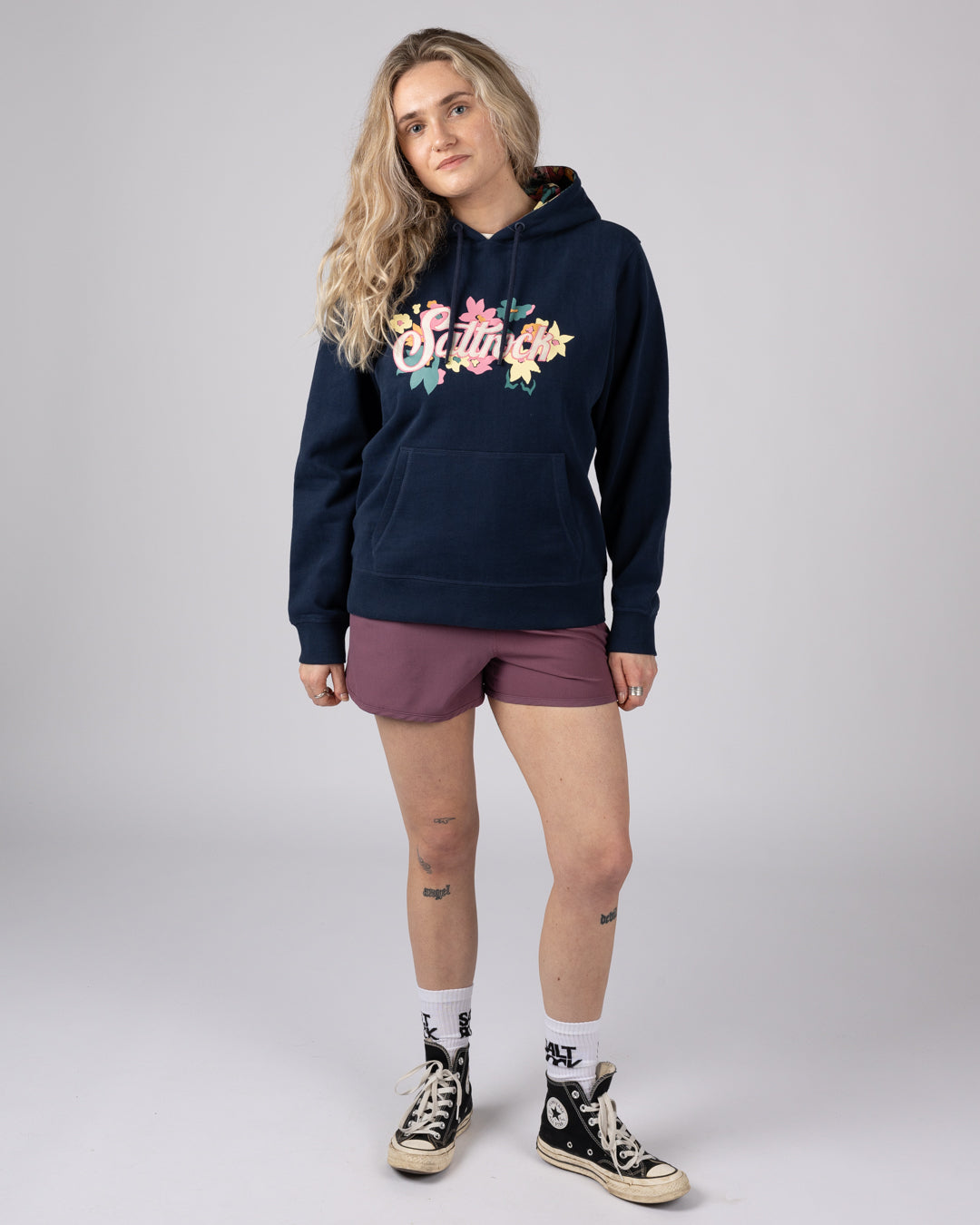 Saltrock Trader Daze Womens Pop Hoodie in Blue