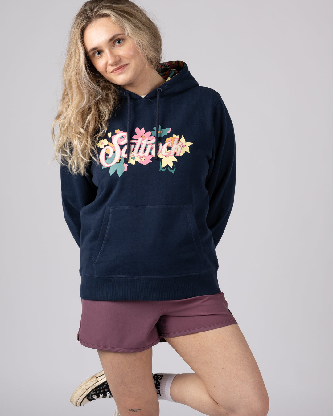 Saltrock Trader Daze Womens Pop Hoodie in Blue