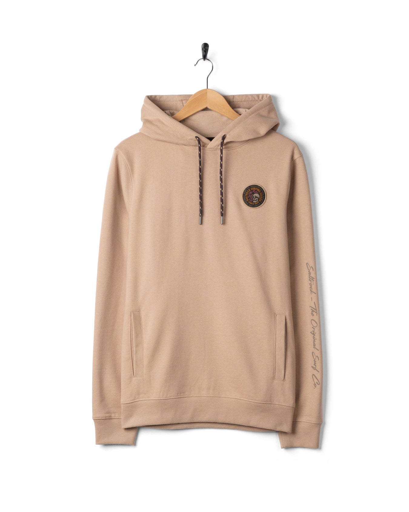 Saltrock Trail Slogan - Mens Pop Hoodie - Beige