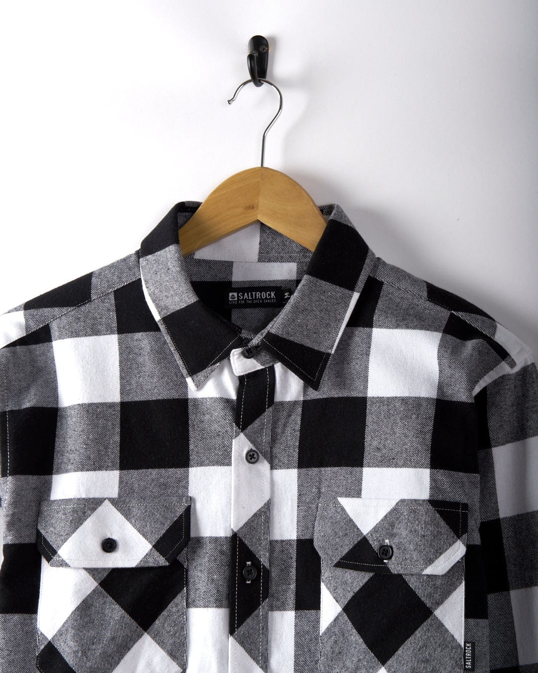 SALTROCK 'JAK' MENS FLANNEL SHIRT - BLACK/WHITE