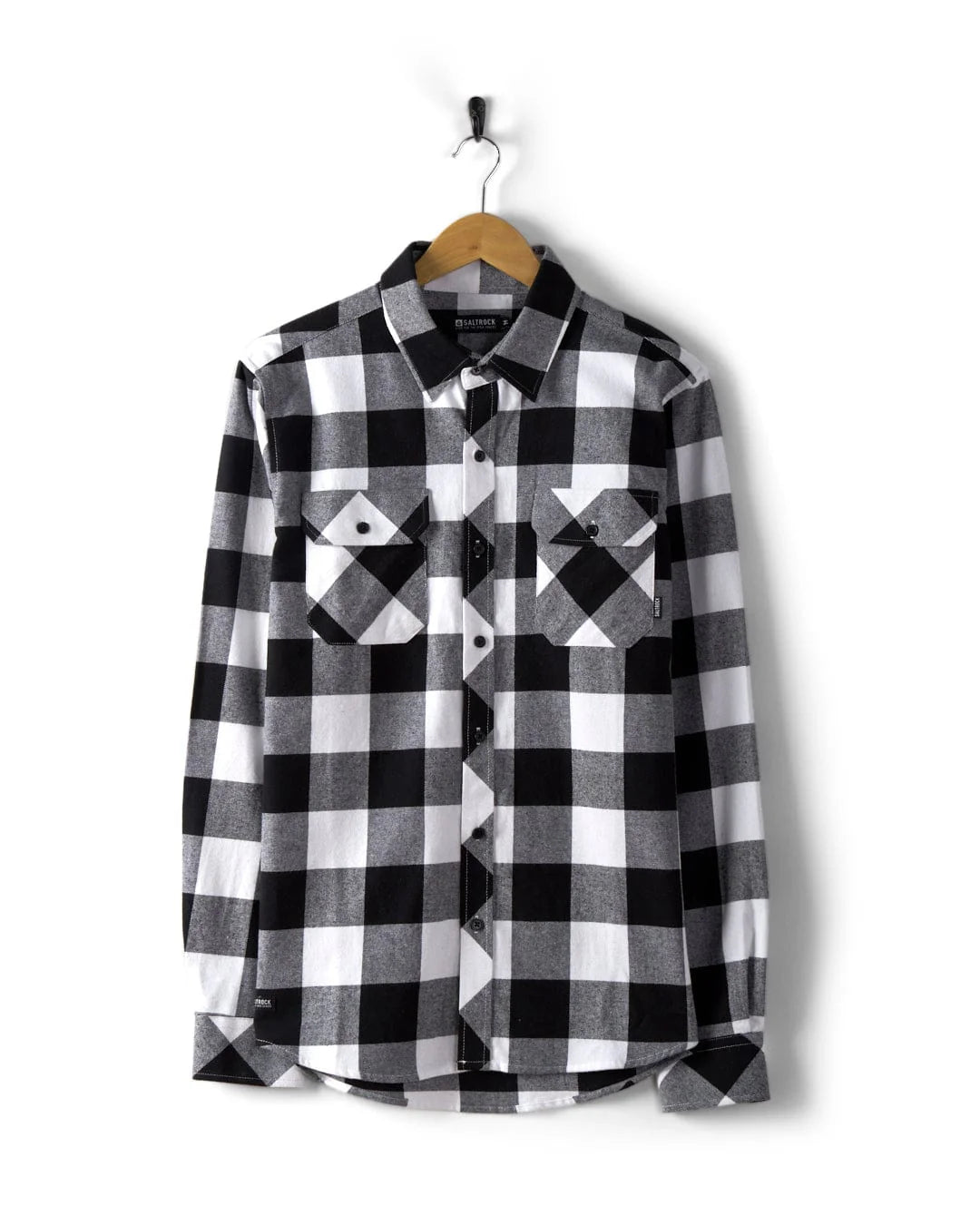 SALTROCK 'JAK' MENS FLANNEL SHIRT - BLACK/WHITE