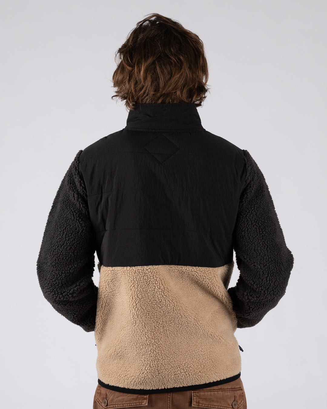Saltrock Rafe Mens Zip Fleece in Black/Beige